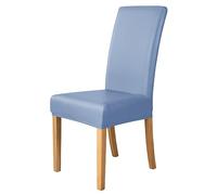 iEventStar PU Faux Leather Waterproof Stretch Dining Chair Cover Chair Protect Slipcover (Mist Blue, 2)