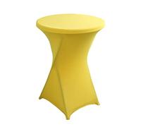 iEventStar Stretch Bar Table Covers, Spandex Bar Table Covers, Bar Tables, Wedding, Strengthening in the Foot Area, Round Tablecloth for Bistro Table, Cocktail Party (Yellow, Diameter 60-65 cm)