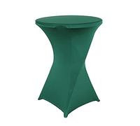 iEventStar Stretch Bar Table Covers, Spandex Bar Table Covers, Bar Tables, Wedding, Strengthening in the Foot Area, Round Tablecloth for Bistro Table, Cocktail Party (Dark Green, Diameter 60-65 cm)
