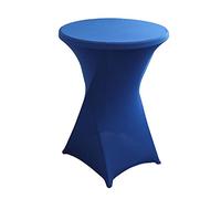 iEventStar Stretch Bar Table Covers, Spandex Bar Table Covers, Bar Tables, Wedding, Strengthening in the Foot Area, Round Tablecloth for Bistro Table, Cocktail Party (Royal Blue, Diameter 60-65 cm)