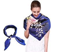 iEverest Silk Scarf Square for Women Satin Neckerchief Hair Scarf Headdress Headscarfs Shawl Wrap Beach Shawl Satin Silk Sunscreen Shawl Mulberry Silk Scarves for Women for All Seasons Royal blue