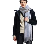 iEverest Solid Colour Pashmina Scarf Wraps Shawl for Men & Women - Winter Warm Large Thick Scarf Wraps Shawl Tassels for All Season 78.8 x28 Inches 250g 10+ Color (Grey)