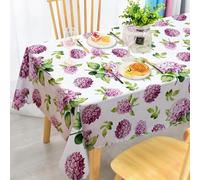 iEvery Floral Tablecloth Wipe Clean 140x300cm, Wipeable Rectangular Table Cloth Waterproof Stain-Resistant Polyester Table Cover for 10-12 Seater Dining Kitchen Patio Garden Party Outdoor Home Decor