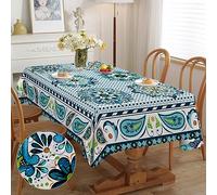 iEvery Table Cloth Wipe Clean Boho Tablecloth Rectangular, Waterproof Wipeable Polyester Table Cover for Home Outdoor Dinning Kitchen Garden Party Picnic Patio, 140x180cm