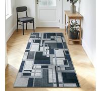 iEvery Washable Bedroom Beside Rug 80x150 cm - Printed Area Rugs for Hallway Non-Slip - Modern Geometric Style Soft Short Pile Floor Carpet for Living Room Entryway Kitchen Office Dining Room