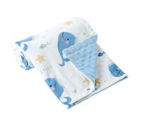 iEvolve Baby Blanket Ultra Soft Double Layer with Dotted Backing Receiving Blankets Toddler Baby Nursery Bed Blankets Shower Gifts(Whale,80 * 120cm)