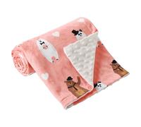 iEvolve Baby Blanket Ultra Soft Double Layer with Dotted Backing Receiving Blankets Toddler Baby Nursery Bed Blankets Shower Gifts(Bear,110 * 150cm)
