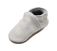 iEvolve Baby Leather Shoes Soft First Walker Shoes Crib Shoes Moccasins for Toddlers(Pure White, 18-24 Months)