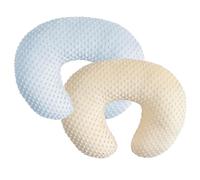 iEvolve Baby Nursing Pillow Cover Breast Feeding Pillow Cover Slipcover U Shape for Baby Boy Girl,Cover Only(BabyBlue&Lightbeige, pack of 2)