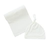 iEvolve Baby Swaddle Blanket with Hat Set Newborn Swaddle Wrap Swaddling Blanket Receiving Blankets for Baby Girls Boys 85 * 85cm(White)