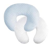 iEvolve Nursing Pillow Cover Breast feeding Pillow Support Positioner lounger cover for Baby Boy Girl, Cover Only(BabyBlue&White, pack of 2)