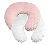 iEvolve Nursing Pillow Cover Breast feeding Pillow Support Positioner lounger cover for Baby Boy Girl, Cover Only(White&Pink 2Pack)