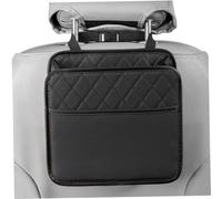 Iewroyt Car Seat Back Storage Bag 10x3x10 Hanging Car Back Seat Organizer Universal & Waterproof Leather Organizer for Automobile, Black