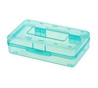 Iewroyt Plastic Pencil Box, Large Capacity Pencil Case, Visible Hard Case with Snap-Tight Lid, Stackable Crayon Box for Kids Adults School Office Supplies Crayon