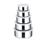 Iewroyt Stainless steel crisper sealed storage set Silver 1 contains 5 pieces