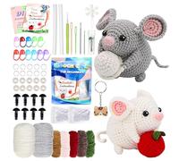 iewrtcin 2Pcs Crochet Kit for Beginners,Crochet Starter Kit for Adults,with Step by Step Video Tutorials,Great Gift for Crochet Lovers, for Adult Beginners Crochet,Children(Hamster)