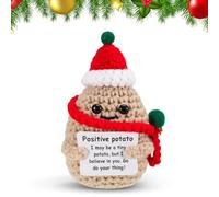 iewrtcin Crochet Emotional Support Doll, Positive Knitted Doll, Cute Christmas Potato With Encouraging Card, Emotional Support Gift for Girlfriend/Friend/Classmate/Kids/Teens/Adults