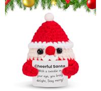 iewrtcin Crochet Emotional Support Doll, Positive Knitted Doll, Cute Santa Claus With Encouraging Card, Emotional Support Gift for Girlfriend/Friend/Classmate/Kids/Teens/Adults