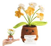 iewrtcin Emotional Support Crochet Positivity Gifts,Crochet Flower Pot Plant,Handmade Crochet Emotional Support Plant Suitable for Gifts for Boys and Girls,Office Decoration,Room Decoration (Green)