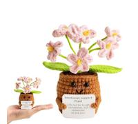 iewrtcin Emotional Support Crochet Thank You Gift,Pink Crochet Flower Pot Plant,Handmade Crochet Emotional Support Plant Suitable for Gifts for Boys and Girls,Thank You Teacher Gifts