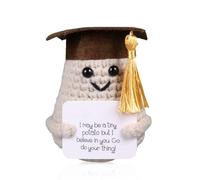 iewrtcin Funny Positive Fruit Potato Doll, Knitted Doll with Positive Card Graduation Gifts, Positive Funny Potato Doll of Graduation Gifts for Her & Him