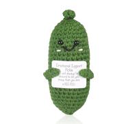 iewrtcin Funny Potato Doll With Positive Card, Pocket Hug Mini Plush Knitted Wool Doll, Cute Encouraging Gift For Kids Adults (Cucumber)