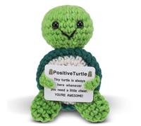 iewrtcin Positive Crochet Turtle Thank You Gift, Cute Stuffed Knitted Doll, Motivational Plush with Affirmation Card, Thank You Teacher Gifts, Emotional Support Animal Gifts for Women
