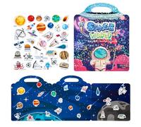 iewrtcin Space Sticker Book, Reusable Sticker Books for Toddlers, Waterproof Kids Sticker Books 2 Years Old, Stickers Book for Boy Girl