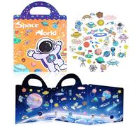 iewrtcin Space Sticker Book, Reusable Sticker Books for Toddlers,Waterproof Kids Sticker Books for 2+ Year Olds, Space Stickers Book for 2 Year Olds Boy Girl
