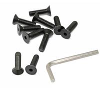 iexcell 10 Pcs 3/8-16 x 1-1/2" Alloy Steel 10.9 Grade Hex Socket Flat Head Cap Screws Bolts Kit, Black Oxide Finish