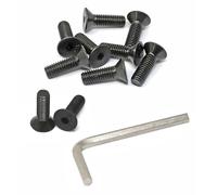 iexcell 10 Pcs 3/8-16 x 1-1/4" Alloy Steel 10.9 Grade Hex Socket Flat Head Cap Screws Bolts Kit, Black Oxide Finish
