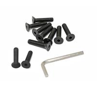 iexcell 10 Pcs 3/8-16 x 1-3/4" Alloy Steel 10.9 Grade Hex Socket Flat Head Cap Screws Bolts Kit, Black Oxide Finish