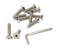 iexcell 10 Pcs 3/8-16 x 1-3/4" Stainless Steel 304 Hex Socket Flat Head Cap Screws Bolts Kit