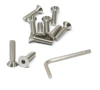 iexcell 10 Pcs 3/8-16 x 1-5/8" Stainless Steel 304 Hex Socket Flat Head Cap Screws Bolts Kit