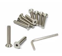 iexcell 10 Pcs 3/8-16 x 2-1/4" Stainless Steel 304 Hex Socket Flat Head Cap Screws Bolts Kit