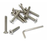 iexcell 10 Pcs 3/8-16 x 2-3/4" Stainless Steel 304 Hex Socket Flat Head Cap Screws Bolts Kit