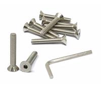 iexcell 10 Pcs 3/8-16 x 2-3/8" Stainless Steel 304 Hex Socket Flat Head Cap Screws Bolts Kit