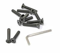 iexcell 10 Pcs 3/8-16 x 2 Alloy Steel 10.9 Grade Hex Socket Flat Head Cap Screws Bolts Kit, Black Oxide Finish