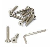 iexcell 10 Pcs 3/8-16 x 2 Stainless Steel 304 Hex Socket Flat Head Cap Screws Bolts Kit