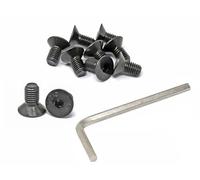 iexcell 10 Pcs M10 x 20mm Thread Pitch 1.5 mm Alloy Steel 12.9 Grade Hex Socket Flat Head Cap Screws Bolts Kit, Black Oxide Finish