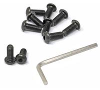 iexcell 10 Pcs M10 x 25mm Thread Pitch 1.5 mm Alloy Steel 12.9 Grade Hex Socket Button Head Cap Screws Bolts Kit, Black Oxide Finish