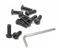 iexcell 10 Pcs M10 x 30mm Thread Pitch 1.5 mm Alloy Steel 12.9 Grade Hex Socket Button Head Cap Screws Bolts Kit, Black Oxide Finish