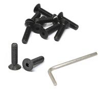 iexcell 10 Pcs M10 x 40mm Thread Pitch 1.5 mm Alloy Steel 10.9 Grade Hex Socket Flat Head Cap Screws Bolts Kit, Black Oxide Finish