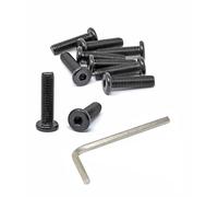 iexcell 10 Pcs M10 x 40mm Thread Pitch 1.5 mm Stainless Steel 304 Hex Socket Flat Head Cap Screws Furniture Screws Bolts Kit, Head Edge Chamfered, Black Oxide Finish
