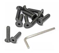 iexcell 10 Pcs M10 x 45mm Thread Pitch 1.5 mm Alloy Steel 10.9 Grade Hex Socket Flat Head Cap Screws Bolts Kit, Black Oxide Finish