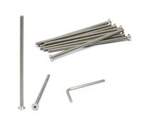 iexcell 10 Pcs M5 x 120mm Thread Pitch 0.8 mm Stainless Steel 304 Hex Socket Flat Head Cap Screws Bolts Kit