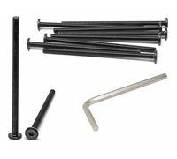 iexcell 10 Pcs M6 x 110mm Thread Pitch 1 mm Stainless Steel 304 Hex Socket Flat Head Cap Screws Furniture Screws Bolts Kit, Head Edge Chamfered, Black Oxide Finish