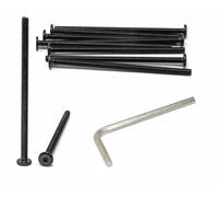 iexcell 10 Pcs M6 x 120mm Thread Pitch 1 mm Stainless Steel 304 Hex Socket Flat Head Cap Screws Furniture Screws Bolts Kit, Head Edge Chamfered, Black Oxide Finish