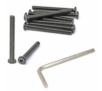 iexcell 10 Pcs M8 x 75mm Thread Pitch 1.25 mm Stainless Steel 304 Hex Socket Flat Head Cap Screws Furniture Screws Bolts Kit, Head Edge Chamfered, Black Oxide Finish