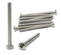 iexcell 10 Pcs M8 x 90mm Thread Pitch 1.25 mm Stainless Steel 304 Phillips Drive Pan Head Screws Bolts, Bright Finish